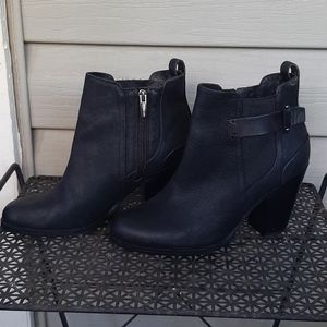 Vince Camuto black leather ankle boots